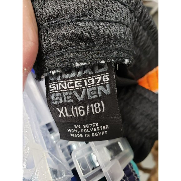 Quad‎ Seven Black Orange XL 16/18 boys athletic gym running shorts - Picture 2 of 8